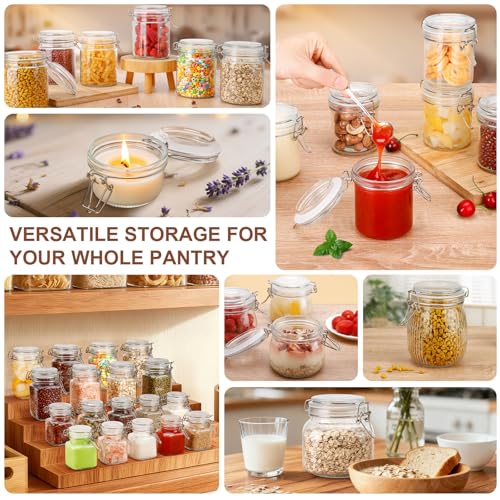 Spice Jars Set of 6, 4 oz Glass Spice Jars with Airtight Lids and Labels, Small Seasoning Jars for Spices, Herbs, Kitchen Spice Organizer - size: 4 fl oz x 6 - Square