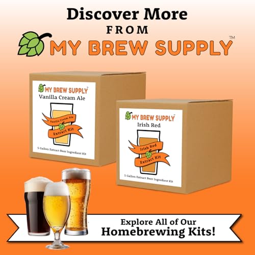 My Brew Supply Oktoberfest Beer Extract Kit | Amber Dry Malt Extract | Munich Light, Munich Dark, & CaraRed Grain | Hallertau Hops | German Ale Yeast | Priming Sugar | Bottle Caps | 5 Gallon Yield