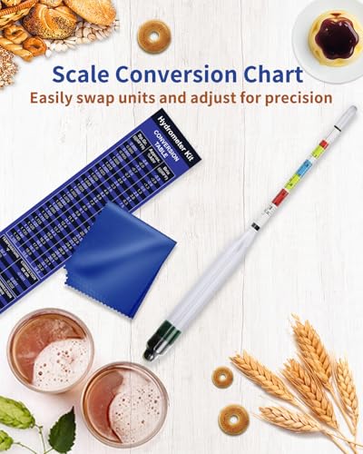 CIMALAB Triple Scale Hydrometer, Specific Gravity Hydrometer for Wine Making, Mead, Kombucha & Beer, Mead Making Kit, ABV Tester, Brix Tester, Hydrometer Alcohol Tester for Wine Making Supplies