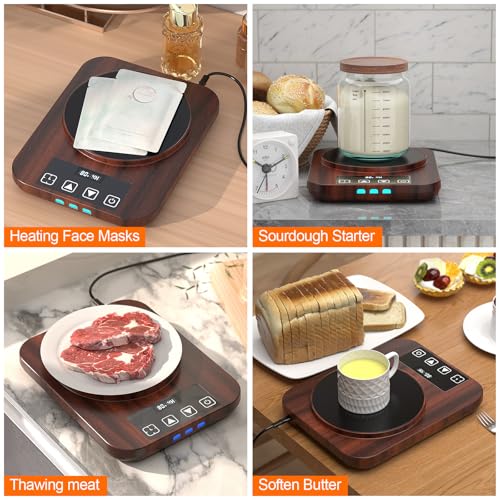 Sourdough Starter Warmer Mat - 24H Timer - Precise 1°F Thermostat Control (70-110°F) - Smart Memory Warming On/Off - Warming Heating Pad for Sour Dough Starter (Wood Grain) - color: Wood Grain