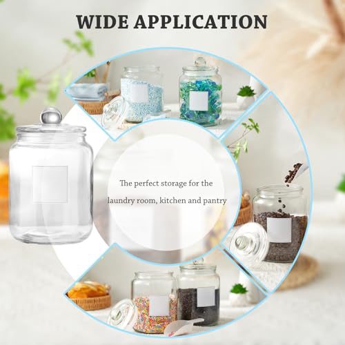 FyndraX Half Gallon Glass Jars - Large Airtight Containers with Scoop and Labels for Organization and Storage Laundry, Bath Room, Kitchen and Pantry Holder, Set of 4 - color: 4 Pack