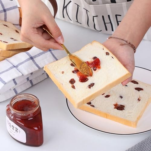 Stainless Steel Butter Knife, Cute Mini 5.7 inches Cheese Dessert Knives Breakfast Spreads Kitchen Knives for Butter Sandwiches Cheese(Gold) - color: Gold