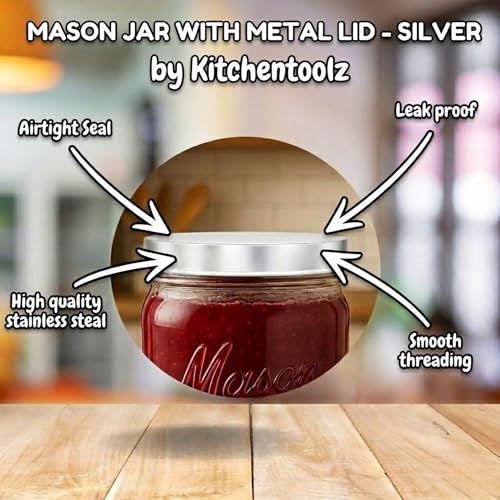 Kitchentoolz Half Gallon Glass Mason Jars with Extra Wide Mouth & Metal Lids - Airtight Food Storage & Canning Jars with Measurement Markings - 1/2 Gallon Mason Jar (4pk) - size: Pack of 4
