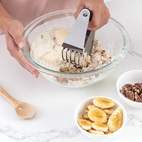 Spring Chef Dough Blender, Top Professional Pastry Cutter with Heavy Duty Stainless Steel Blades, Large Size, Black - color: Black, size: 4" Large