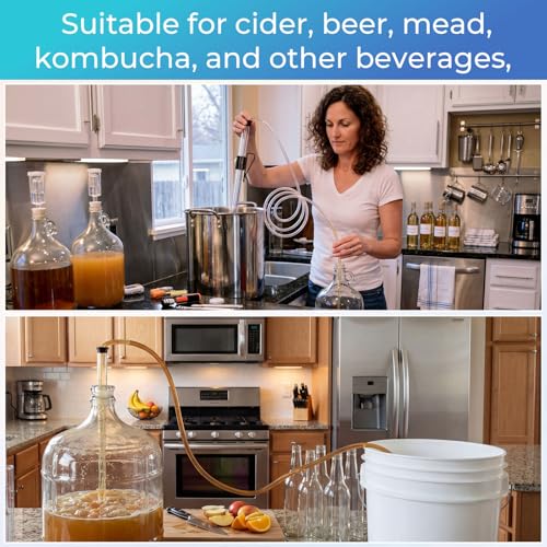 LemonRoad Wine Siphon Kit, Siphon for Wine Makings with 14'' Auto Pump, 6 Ft Tubing, Cleaning Brush, Clamp for Small Batch Beer Kombucha Mead Home Brewing Equipment