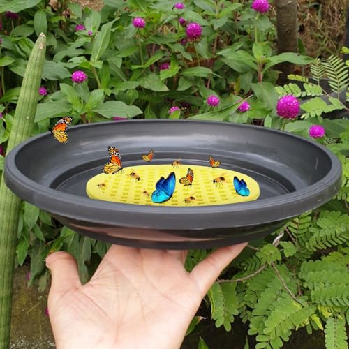 4 Pcs Floating Bee Watering Station 7.87 inch Floating Bee Island Float Tray Butterfly Bees Feeder Waterer Outdoor Honeybee Feeder Floatings Watering Table for Feeding Thirsty Pollinators