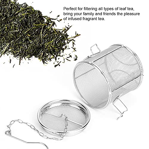 Watris Veiyi Seasoning Strainer with Chain Hook for Home Restaurant | 10*10cm, Stainless Steel Cooking Spice Filter with Chain Hook, Soup Seasonings Seperation Basket Filter