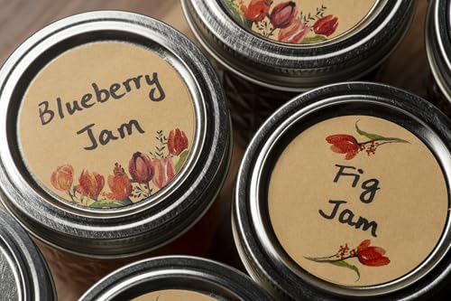 MONEST (500pc/Roll) 2" Stickers for Jars and Lids | Pantry, Mason Jar, Canning, Spice, and Bottle Labels (Red Tulip 2") - color: Red Tulip 2"