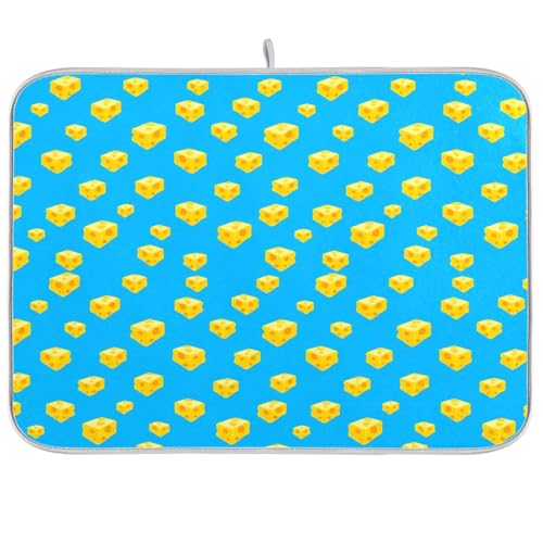 Qilmy Cheese Dish Drying Mat Absorbent Reversible Dish Drainer Pad Tableware Mat for Kitchen Counter Home Decoration, 16 x 18 Inch - size: 16 x 18 Inch