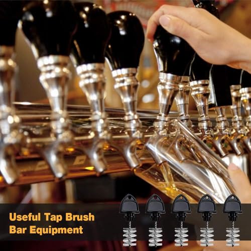 FERRODAY Draft Beer Tap Plug 10 Pieces Keg Faucet Tap Plug Brush Draft Beer Rubber Tap Soother Covers Beer Faucet Brush Plug Beer Faucet Tap Cleaning Plug - 5+5 Keg Faucet Brush Plugs for Keg Beer Tap - size: 5+5 Black