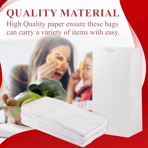 4lb White Paper Bags - Pack of 500ct. White Paper Lunch Bags. Great for Holiday Cookie Bags and Arts and Crafts-500ct - size: Pack of 500ct-White