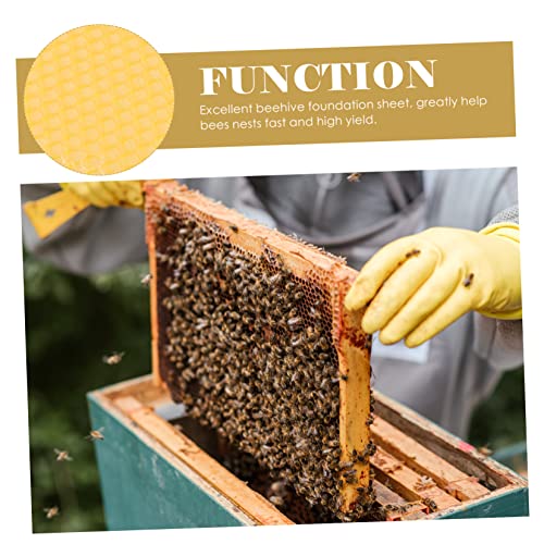 LIFKOME 30pcs Beekeeping Wax Foundation Sheets for Honey Frame Beehive Natural Beeswax Honeycomb Sheets for Easy Installation and Brood Production
