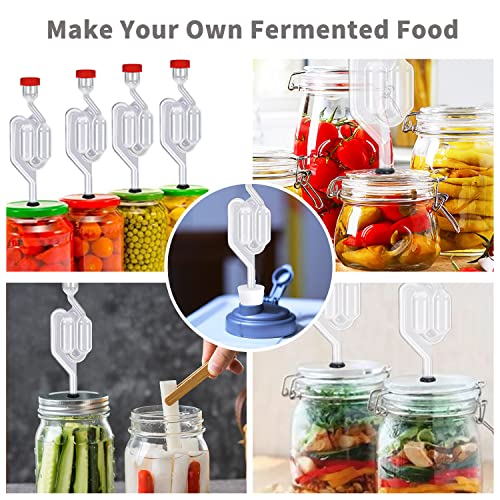 Zazolyne 5ct. S - Shape Airlock with # 6 Stopper 5pcs & Grommets 10pcs,Bubble Fermentation Airlock for Brewing Wine Making Sauerkraut Kimchi (Improved Version) - size: 5pcs Airlock+5pcs Stoppers+10pcs Grommets