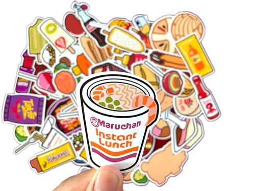 Mexican Food Vinyl Stickers, Snacks and Candy Stickers, Water Resistant, Set of 60, White