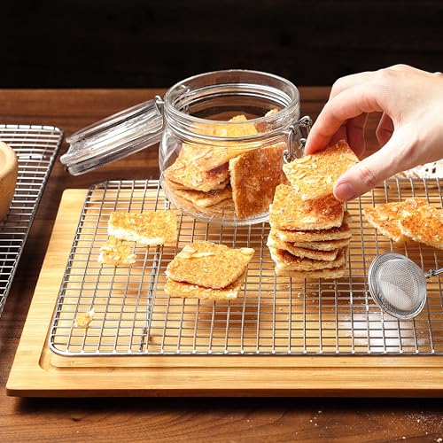 Spring Chef 10" x 15" Stainless Steel Cooling Racks for Baking - Oven Safe - Cookie Racks for Cooling Cookies - Fits Jelly Roll Pan - Perfect for Grilling, Roasting, Cooking, Drying - Set of 2 - size: 10"x15", style: 2 Pack