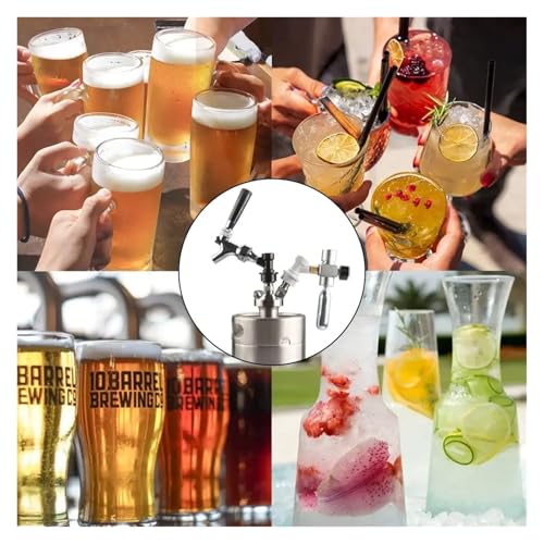 Home Brewing Mini Keg CO2 Regulator, Portable Beer Keg Charger, CO2 Dispense with 3/8 "Thread and GasBall Lock Disconnect0-60 PSI Carbonation Brewing Accessories