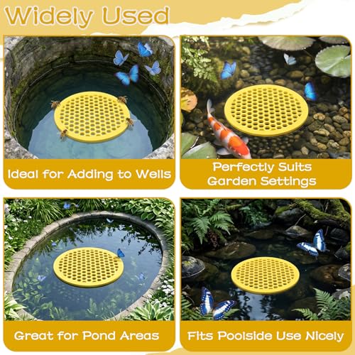 2 Pack Floating Bee Island, 7.83 Inches Lightweight EVA Foam Bee Waterer, Floating Butterfly Bees Feeding Watering Station for Bees Bath, Garden, Outdoor Decor