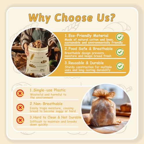 Reusable Beeswax Bread Bags Set – 2 Large Organic Linen Bread Bags (17 x 13 Inches) + 3 Beeswax Wraps for Food, Homemade Bread, Bagel,Sourdough, Freezer Safe & Keeps Food Fresh - color: Bread Bags-Coffee