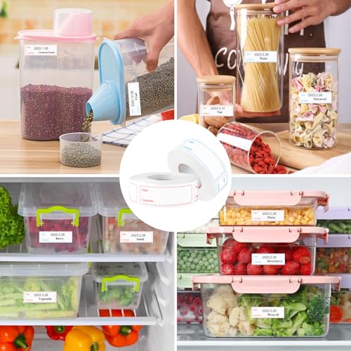 1000Pcs Removable Freezer Labels,1 x 3 Inch Food Labels for Food Containers Food Date Stickers Refrigerator Food Storage Labels Easy Clean No Residue