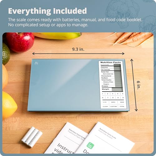 Greater Goods Digital Nutrition Scale – Accurate Macro and Calorie Tracking for Meal Prep, Weight Loss, and Healthy Eating | 2,000 Built-in Foods, Intuitive Nutrition Label Display, 11lb Cap, Blue - color: Stone Blue
