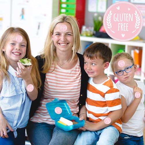 Louise Maelys Gluten Free Stickers 1.5 Inch Food Allergy Labels for Baking, Kitchen & Food Packaging with Wheat & Heart Design, Waterproof, Residue-Free 500PCS - color: Color 4