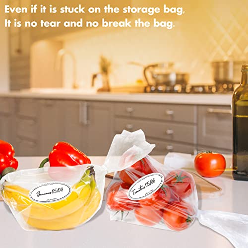 500 Removable Freezer Pantry Oval Canning Labels, Black Polka Borders, Water Oil Resistant with Perforation Line for Food Containers Jars Kitchen Restaurant Storage Organization - style: Style 2