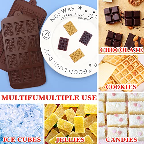 2 Pieces Silicone Break Apart Chocolate Moulds,Silicone Square Mold,Non-Stick Candy Chocolate Bar Mold,Reusable Candy Protein Silicone Chocolate Mold - color: 2PCS