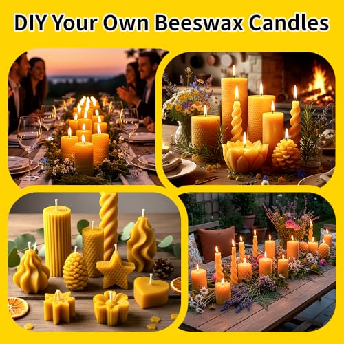 30pcs Beeswax Sheets for Beekeeping Candle Making, DIY Craft Supplies | Beeswax Sheets Foundation for Beekeeping Candle Making Wax Honeycomb Frames DIY Bee Frames Kit Honey Rolled