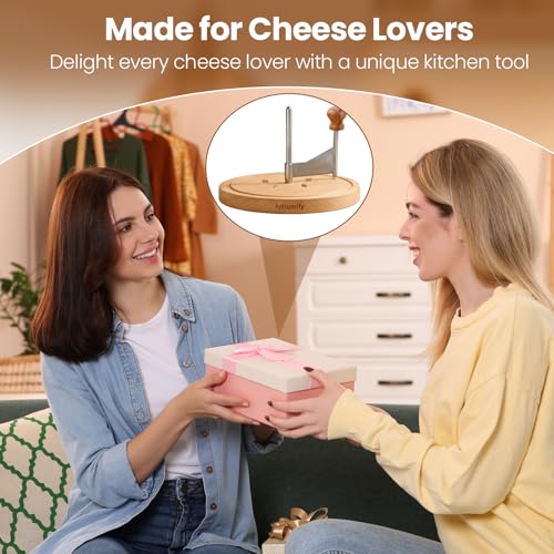 Tête de Moine Cheese Curler Shaver, Professional Stainless Steel Rotary | Wood Base Rotary Shaver for Rose-Shaped Cheese Curls, Chocolate, and Charcuterie Boards, Ideal for Gifting