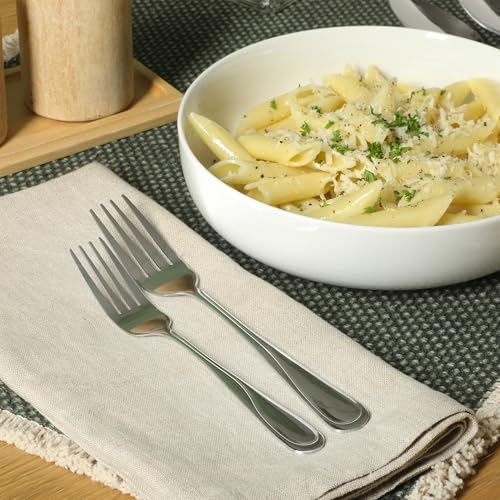 Gibson Home Trillium Plus 24-Piece Stainless Steel Flatware Utensil Set with Steak Knives – Silverware Service for 4 with Teardrop Handle Design - size: Service for 4 (24pcs)