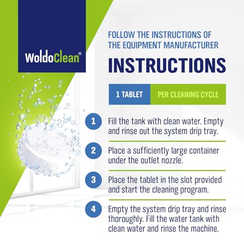 WoldoClean Coffee Maker Cleaning Tablets 150 Pack - Espresso Cleaner | Compatible with DeLonghi, Jura, Breville, Gaggia, Krups, Philips, Saeco - size: 150 Count (Pack of 1)