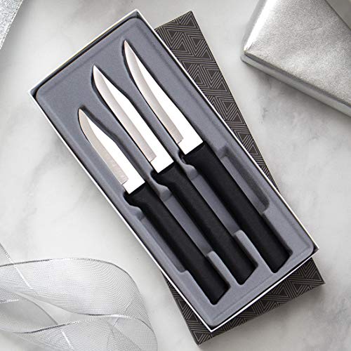 Rada Cutlery Paring Knife Galore Gift Set (G201), 3-Piece Knife Set, Stainless Steel Blades, Black Handle - color: Black