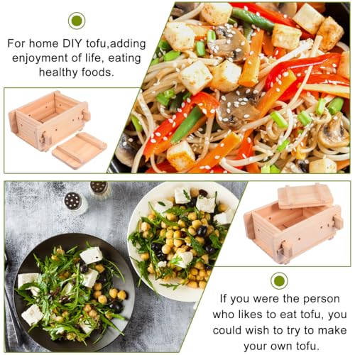 Hemoton Wooden Tofu Mold Frame 8.66X7.67X4.13In Tofu Maker Pressing Mold for Homemade Soy Curd Cheese Making Kitchen Tool