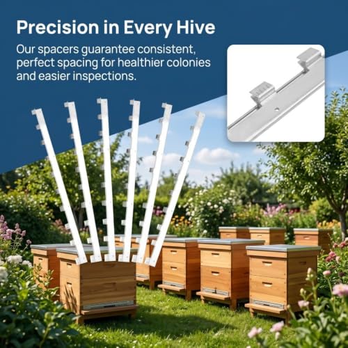 Beehive Frame Spacer Strips, Metal, Silver, 14.57 x 0.94 in, 6 Pcs | Silver finish, 14.57 x 0.94 in each, no extra tools required, for beehive box frame assembly