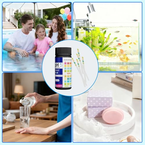 200 Strips pH Test Strips 0-14 Universal Litmus Paper pH Test Strips for Liquid Testing, Saliva, Drinking Water, Aquariums, Labs and Soap Making, Quick Reliable pH Testing Kit