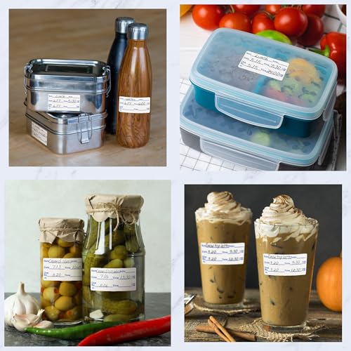L LIKED 2x1 Dissolvable Labels, 600 Stickers, Use by Food Rotation Labels for Storage and Container (600, Blue) - size: 2"x1"/600labels/Blue