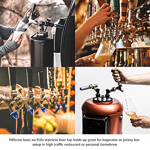 MRbrew Upgraded Draft Keg Tap, All Commercial 304 Stainless Steel, Well-Pouring, Fits American Beer Shanks and Towers