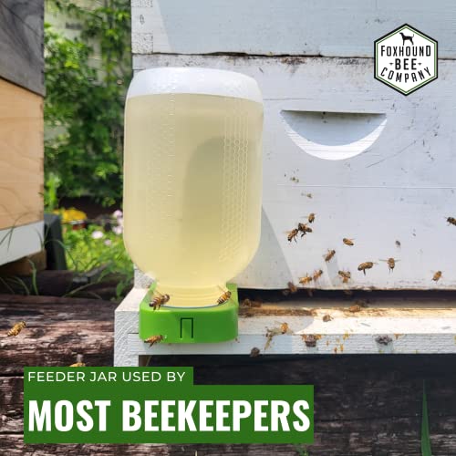 Foxhound Bee Company - Extra Large Plastic Feeder Jars with UV Protection, Small Mouth Neck, Holds Over 1/2 Gallon, Designed for Beekeepers - size: 6 Pack Jar