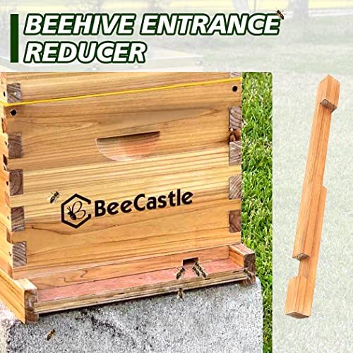 BeeCastle Beehive Entrance Reducer 8 Frame Wood Hive Beeswax Coated Entrance Protector for Beekeeping - size: 4 Pack