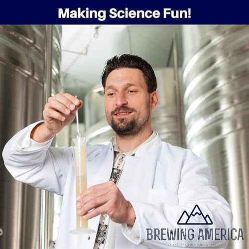 Brewing America Glass Hydrometer Test Tube Jar & Cylinder Brush - Narrow Flask for Alcohol by Volume Test - Moonshine, Homebrew Beer, Home Wine Making Kits, Borosilicate Glass 3.3