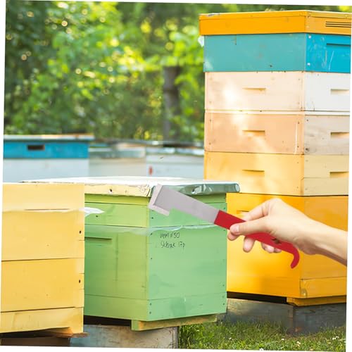 Happyyami Stainless Steel Beehive Tool Set Curved J Scraper for Beekeeping 2.5mm Thick for Hive Maintenance and Frame Lifting Sturdy and Easy to Use Beekeeper Supplies