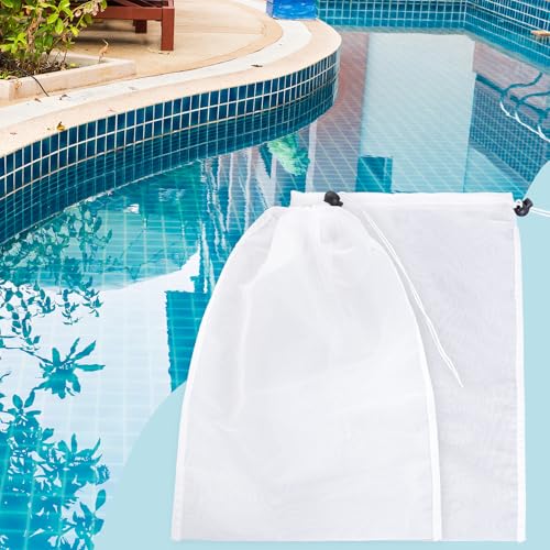 6 Pack Cleaner Replacement Mesh Bag Pool Vacuum Filter Bag for Pools Aquariums Ground Swimming Pools Ponds Collecting Leaves