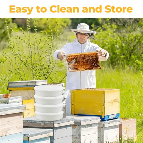 Upgraded Rapid Bee Top Feeder with Anti-Drowning Sponge Rings, Round Hive Top Feeders for 8-Frame and 10-Frame Bee Hives (4 Pack) - style: 4 Pack