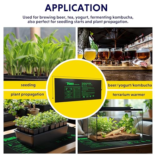 iPower 48” x 20.75” Seeding Heat Mat Upgraded Carbon Film Indoor Warm Hydroponic Plant Germination Starting Pad Durable Waterproof - size: 48" x 20.75", style: Upgraded Carbon Film