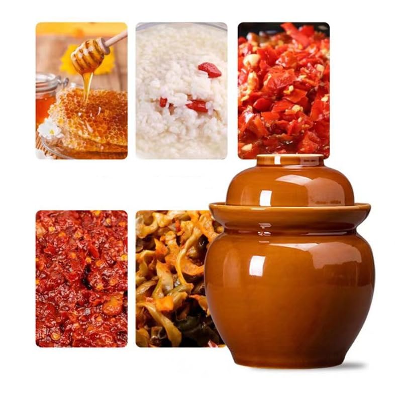 Pickle jar, Fermenting Jar, mini ceramic jar, clay jar, (capacity: 1 pound), household pickle jar. Kimchi Crock