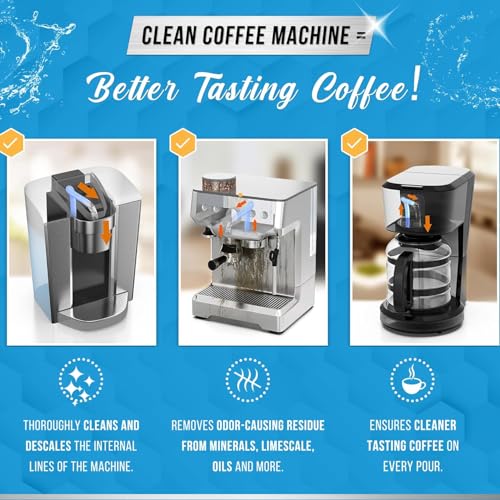 Washer Dishwasher Disposal & Coffee Cleaner Tablets - 96 Tabs Includes ACTIVE Washing Machine Cleaner, Dishwasher, Disposer, Coffee Maker Descale Tabs - Deep Clean & Refresh Appliance - 1 Year Supply - style: 96 Tablets Appliance Cleaning Bundle - Coffee