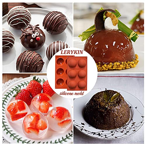 Lerykin Semi Circular Silicone Molds, Non-Stick Silicone Chocolate Molds,3 Packs Baking Molds for Making Chocolate, Cake, Jelly, Desert, Biscuit, Dome Mousse (6 Cups, 15 Cups and 24 Cups) - color: 3 Sizes Set