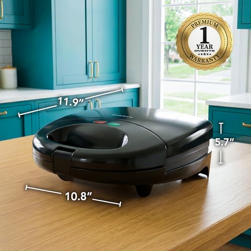 OVENTE Electric Sandwich, Panini and Waffle Maker Set with 3 Removable Non-Stick Plates, 750 Watts, Perfect for Grilled Cheese, Tuna Melts, Burgers, Steaks and Snacks, Black GPI202B - color: GPI202B