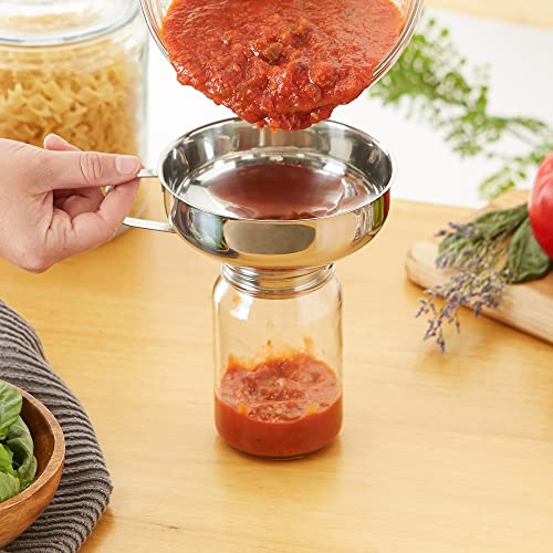 RSVP International Endurance Canning Collection Non-Reactive 18/8 Stainless Steel, Dishwasher Safe, Funnel, 2-1/4" - size: Funnel, 2-1/4"