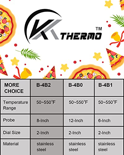 KT THERMO Candy/Deep Fry Thermometer with Instant Read,Oil Thermometer(2-Pack),8" Stainless Steel Stem Meat Cooking Thermometer,Best for Turkey,BBQ,Grill - color: 2-pack